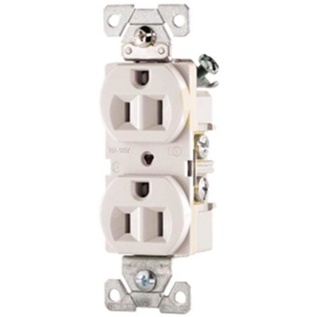 Cooper Wiring CR15W White Straight Blade Duplex Receptacle 9079930